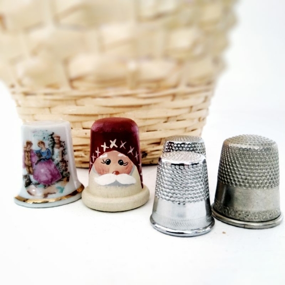 Other - Vintage collection thimbles, notions and basket